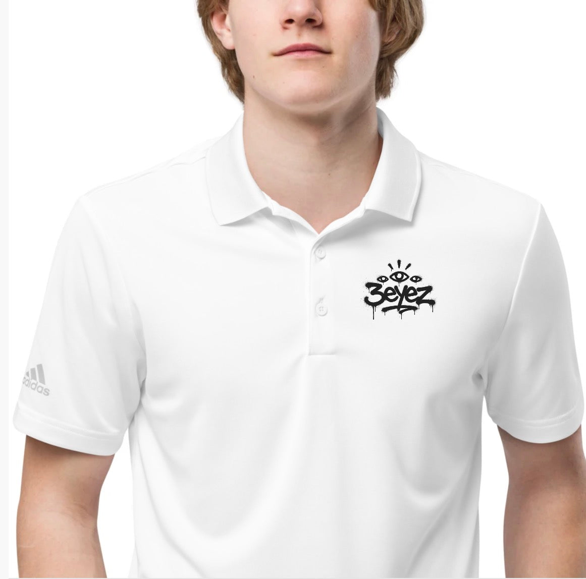 White adidas premium polo shirt