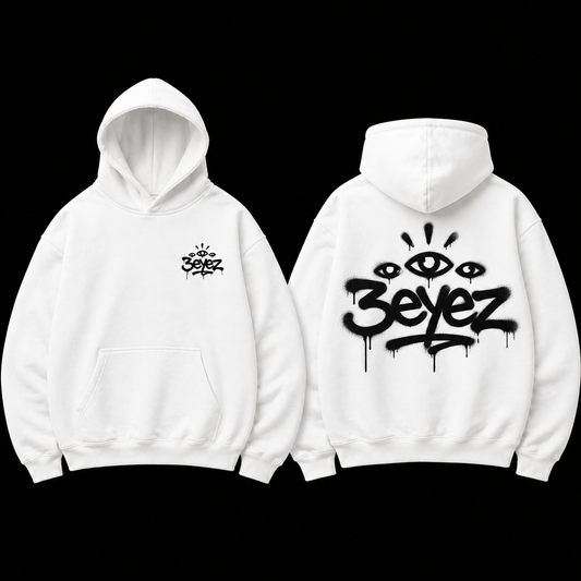White 2 sided hoodie