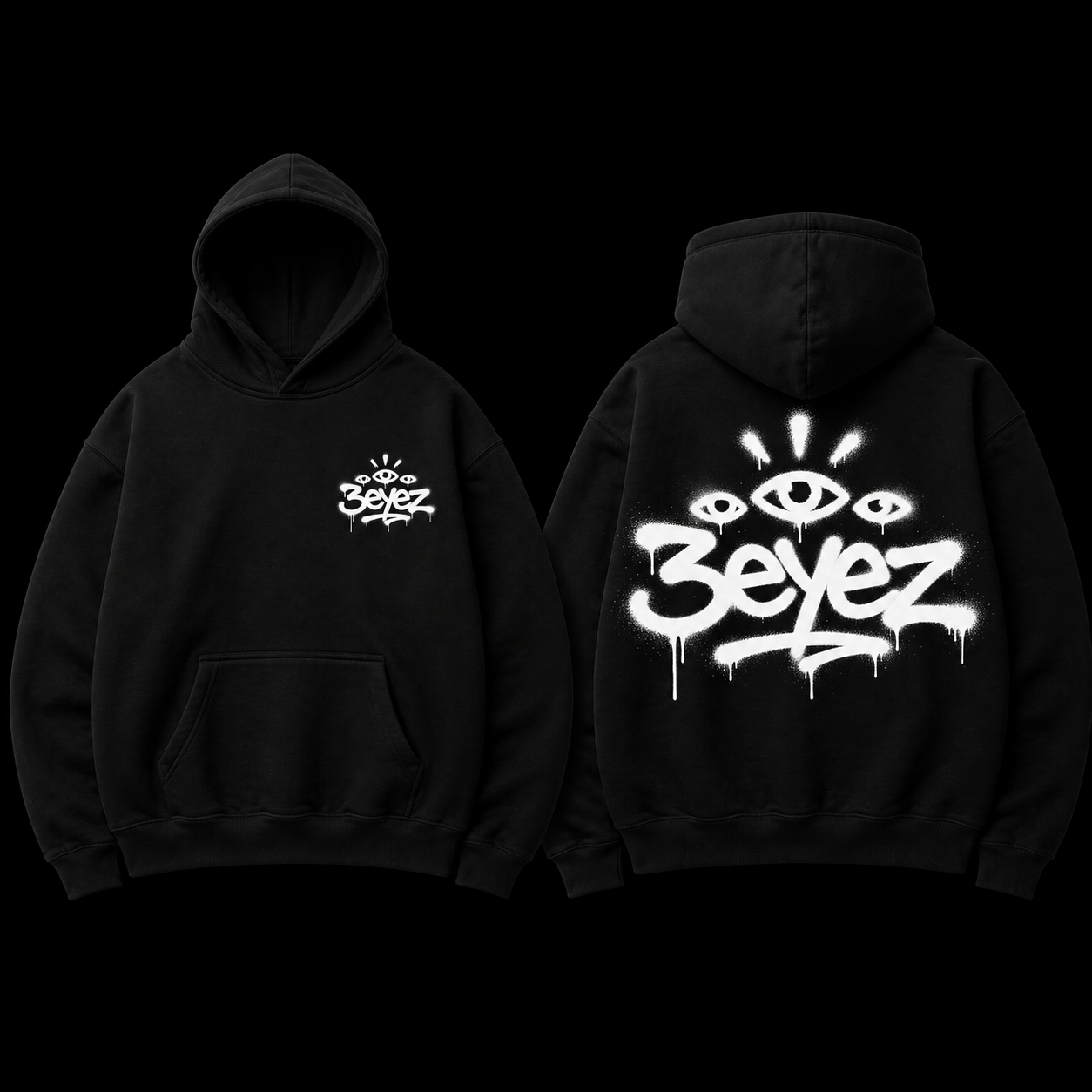 Black 2 sided hoodie